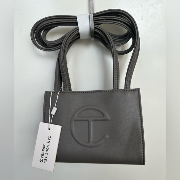 SOLD Authentic Telfar Vegan Leather Small Grey Shopping Bag - Picture 1 of 9